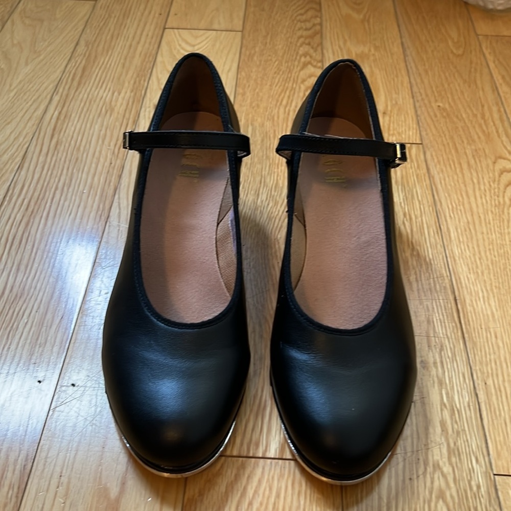 Bloch Matte Black Leather Mary Jane Tap Shoes EUC Size 9 1/2 - Picture 3 of 9